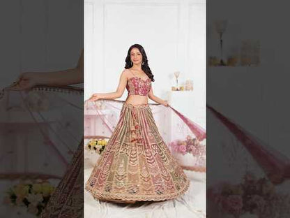 Multi Colour brown pink lehenga