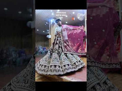 Heavy Royal Violet purple maroon peacock ball bridal Lehenga