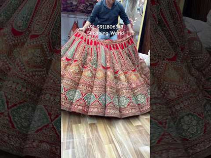Maroon Peacock Ball Bridal Lehenga