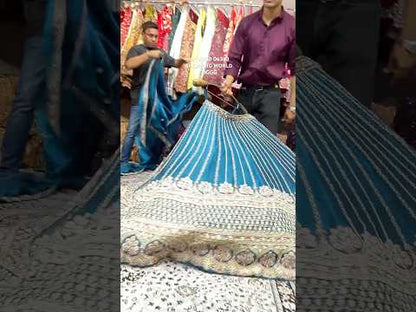 Linda lehenga azul cielo