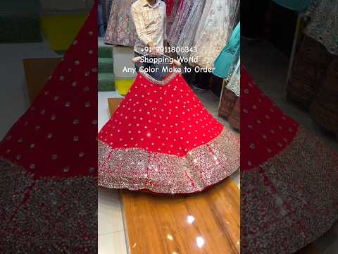 Red Mirror Work Lehenga