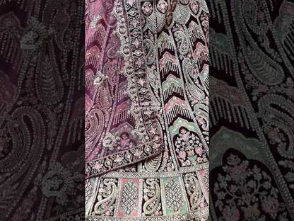 Beautiful maroon peacock bridal Lehenga
