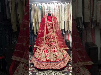 Eye catching red bridal Lehenga