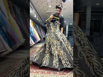 Pleasing black ball gown