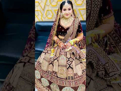 Glamorous maroon bridal Lehenga happy customer