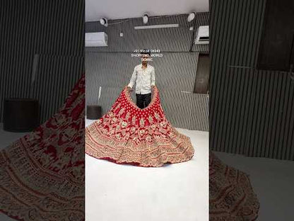 Lovely red handwork doli barat bridal Lehenga