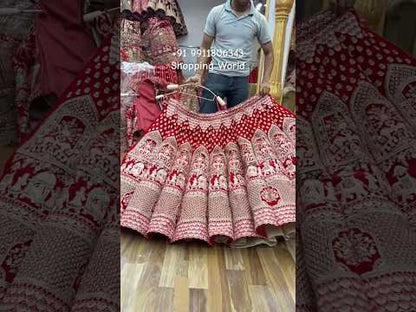 Red Doli Barat Ball Bridal Lehenga