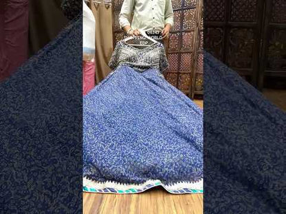 Fabulous navy blue crop top Lehenga