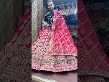 Astonishing red Ball bridal Lehenga