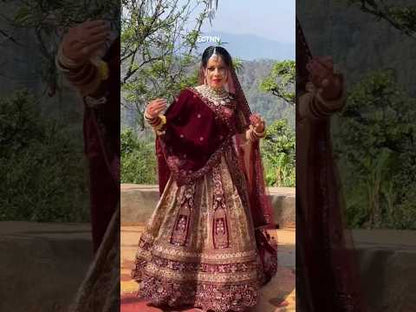 Fantastic Golden Maroon Bridal Lehenga ( Happy Customer)