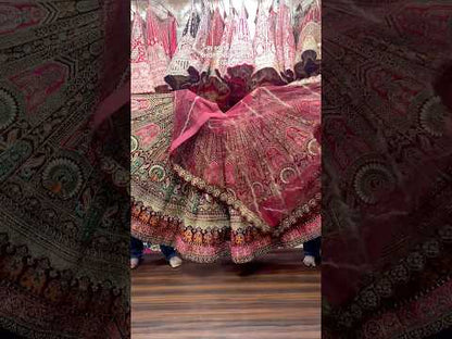 Majestic maroon peacock bridal Lehenga