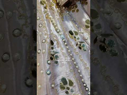 Attractive baby pink pearl lehenga