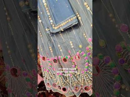 Elegant blue pdp pearl lehenga
