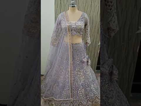 Majestic peacock Lilac crop top Lehenga