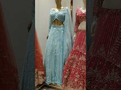 Designer purple on purple monotone Crop Top Lehenga