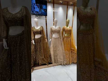 Awesome golden Crop top Lehenga