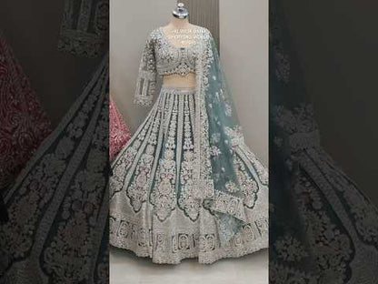 Lavishing green Ready to wear Crop top Lehenga