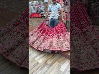 रेड बॉल ब्राइडल लहंगा