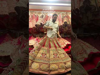 Heavy maroon peacock ball bridal Lehenga