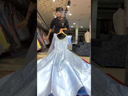 Lavishing sky blue babie gown huge flair