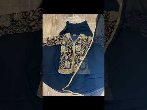 Eye catching navy blue shrug Long top Dress Lehenga