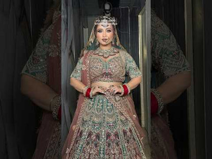 Pleasing Sea green peacock Ready to wear Crop top Lehenga