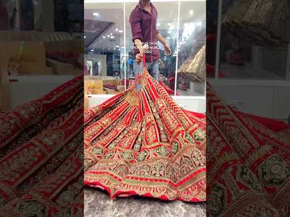 Pleasing red ball bridal Lehenga