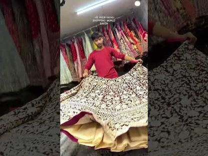 Lovely maroon bridal Lehenga handwork zardozi dabka