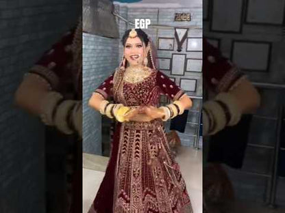 Designer maroon doli barat lehenga