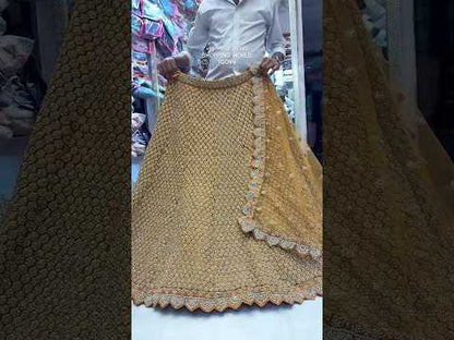 Glamorous yellow haldi mehendi Lehenga