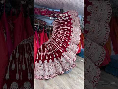 Cherry Maroon Ball Bridal Lehenga