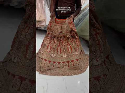 Engaging orange peacock Crop Top Lehenga