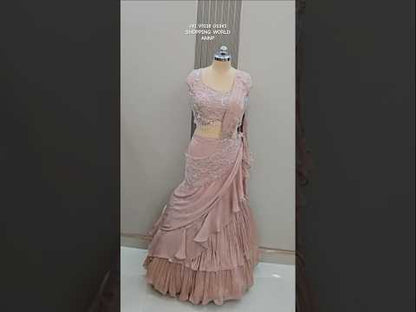 Khoobsurat off white Drape lehenga Saree