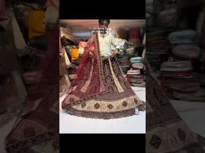 Beautiful dark maroon bridal Lehenga