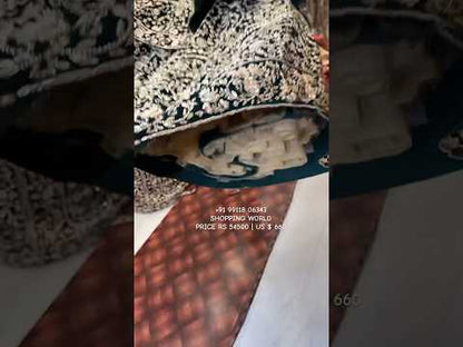 Green Designer Peplum long Dress Farshi Gaharara Pakistani Bridal Dress Muslim Special