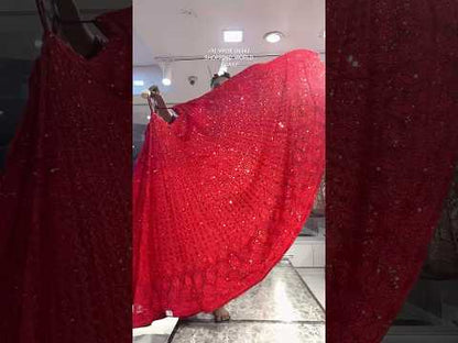 Awesome red on red monotone Lehenga