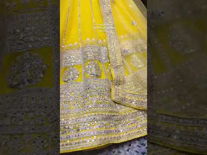 Tremendous Yellow haldi mehendi Lehenga