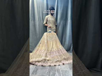 Charming peach crop top Lehenga