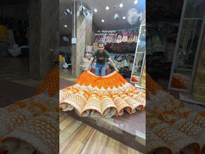 Something different orange Doli barat ball bridal Lehenga