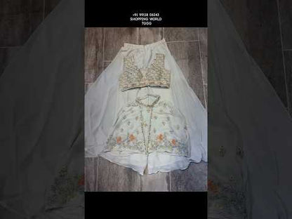 Pleasing white crop top Lehenga