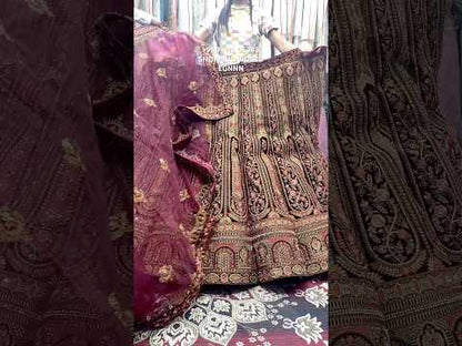 Good looking maroon ball bridal Lehenga