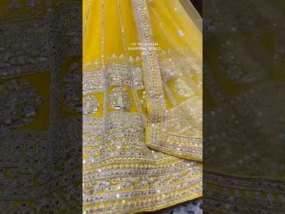 Yellow haldi mehendi lehenga