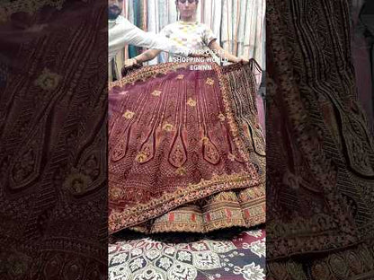 Elegant maroon ball bridal Lehenga