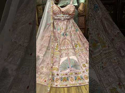 Amazing pink peacock crop top Lehenga