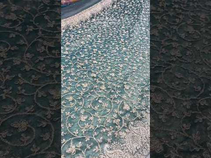 Engaging Rama blue saree