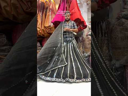 Something different black mirror work Lehenga