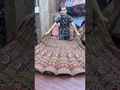Gorgeous maroon peacock Ball bridal Lehenga