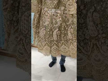 Fabulous Mehendi green peacock crop top Lehenga