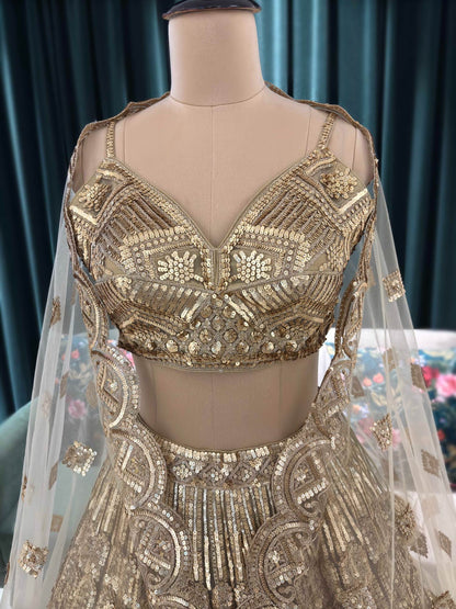 Fabulous peacock golden crop top Lehenga happy customer