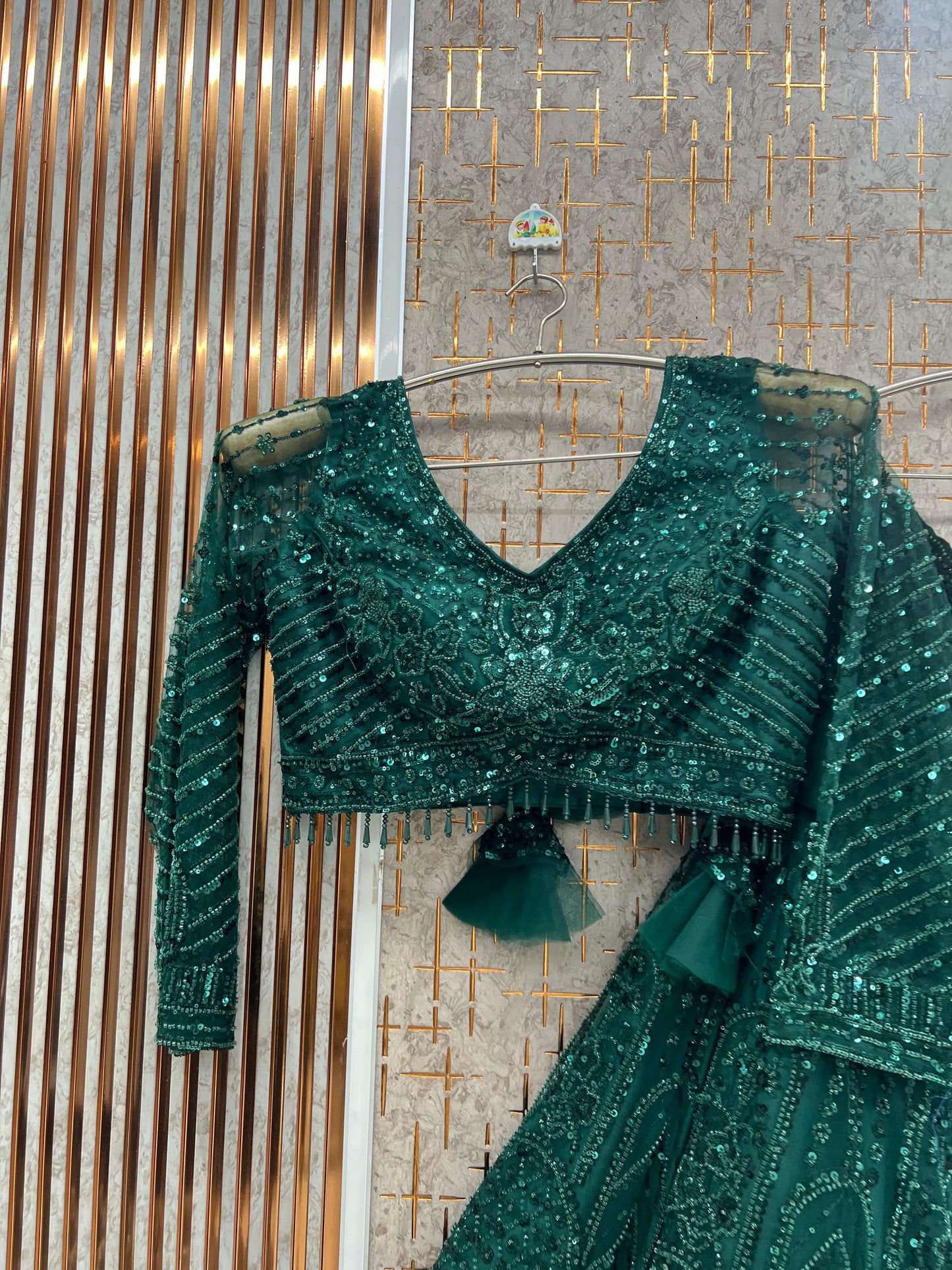 Golden on golden Monotone Crop Top Lehenga